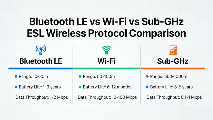 Bluetooth yn erbyn Wi{0}}Fi vs Is-GHz Label silff electronig